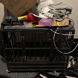 Unbreakable dog cage with wheels