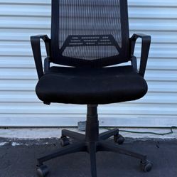 Breathable Mesh Mid-Back Office Desk Chair with Armrests, Lumbar Support, 360-Degree Swivel, Adjustable-Height, Black