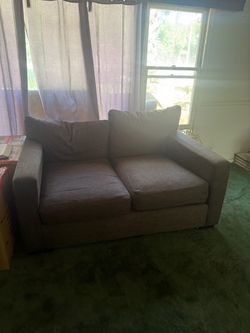 Gray Fabric Loveseat Sofa