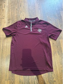 Adidas Texas A&M TAM Maroon Climalite Polo Shirt Large