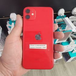 Apple IPhone 11 64GB In Red (Factory Unlocked/Desbloquiado)