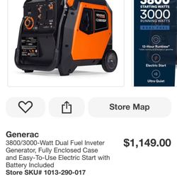 5200/3900-Watt Dual Fuel Inverter Generator, Fully Enclosed Case and Easy-To-Use