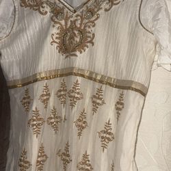 Dress Style -White Gold  Embroidered Details 