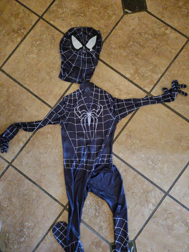 Black spider man hero kids Black Spiderman Cosplay Jumpsuit Bodysuit Costume Halloween Party size 6 to 8