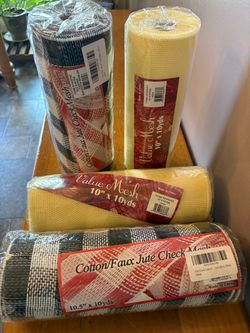 Mesh & Cotton Faux Jute Check Mesh Rolls