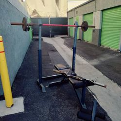 Bench Press, 2 Bars And Weights