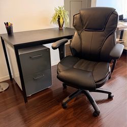 Adjustable Executive Chair + Desk Bundle | Home Office Setup | Modern Workstation