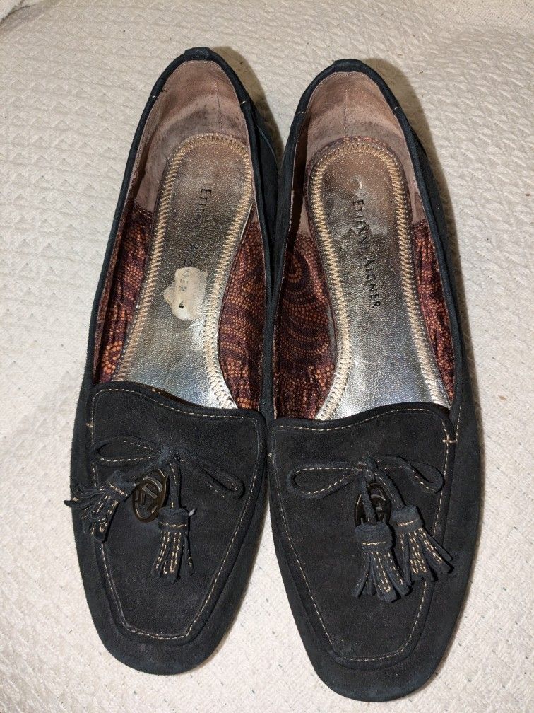 Etienne Aigner Sz 7M Suede Flats Loafers Women's Leather