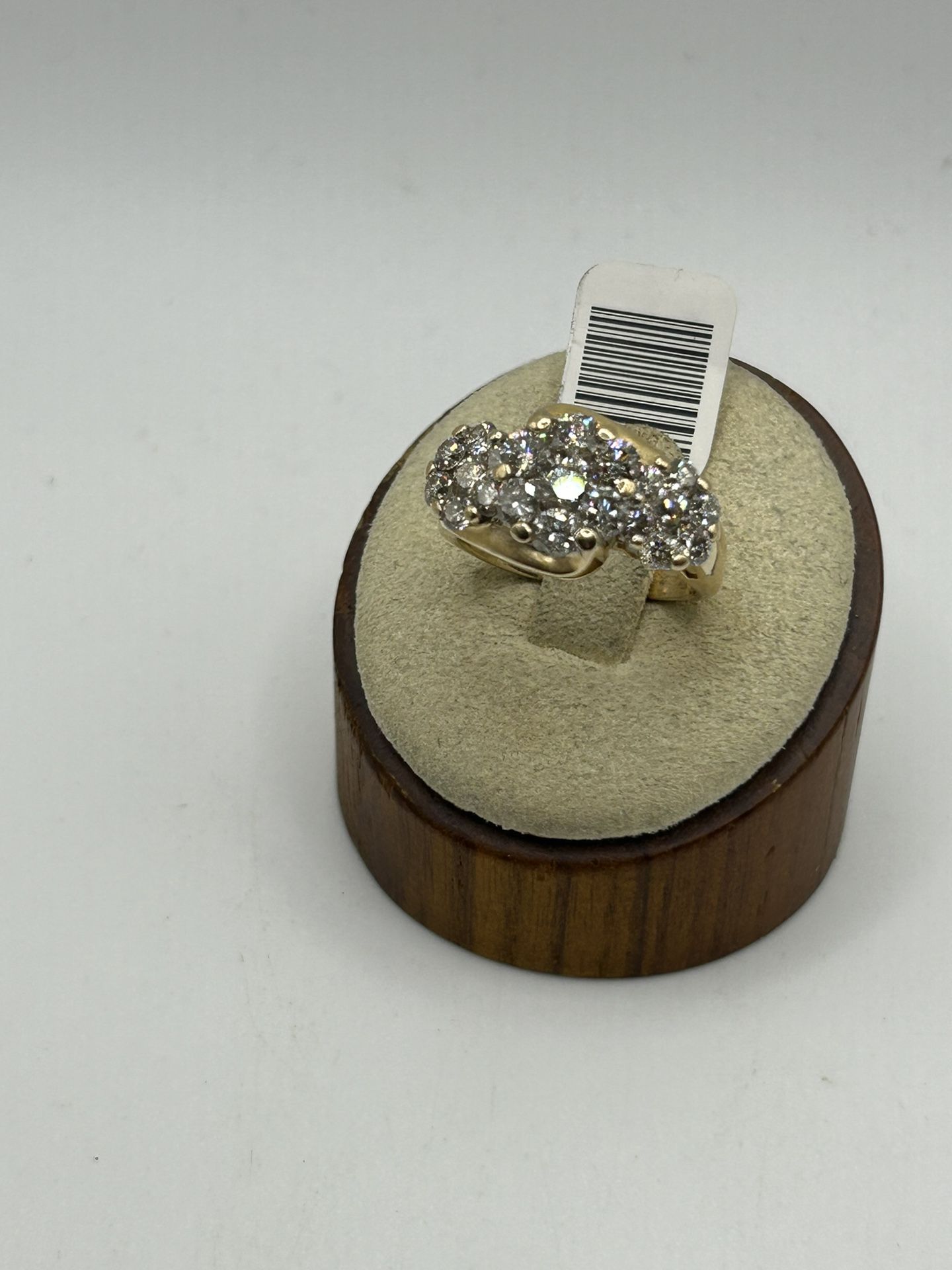 Gold And Diamond Cluster Ring