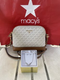 MICHAEL KORS Set  Michael Kors small crossbody NWT Perfect for Mother’s Day ❤️ MICHAEL KORS Gift SET Silver Necklace & Earrings MK Logo & Crystals + M