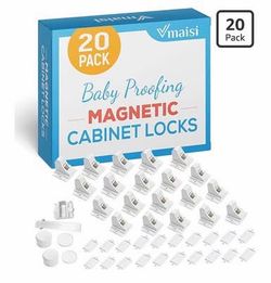 20 Pack Magnetic Cabinet Locks Baby Proofing