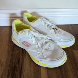 New Skechers White & Neon Sneakers