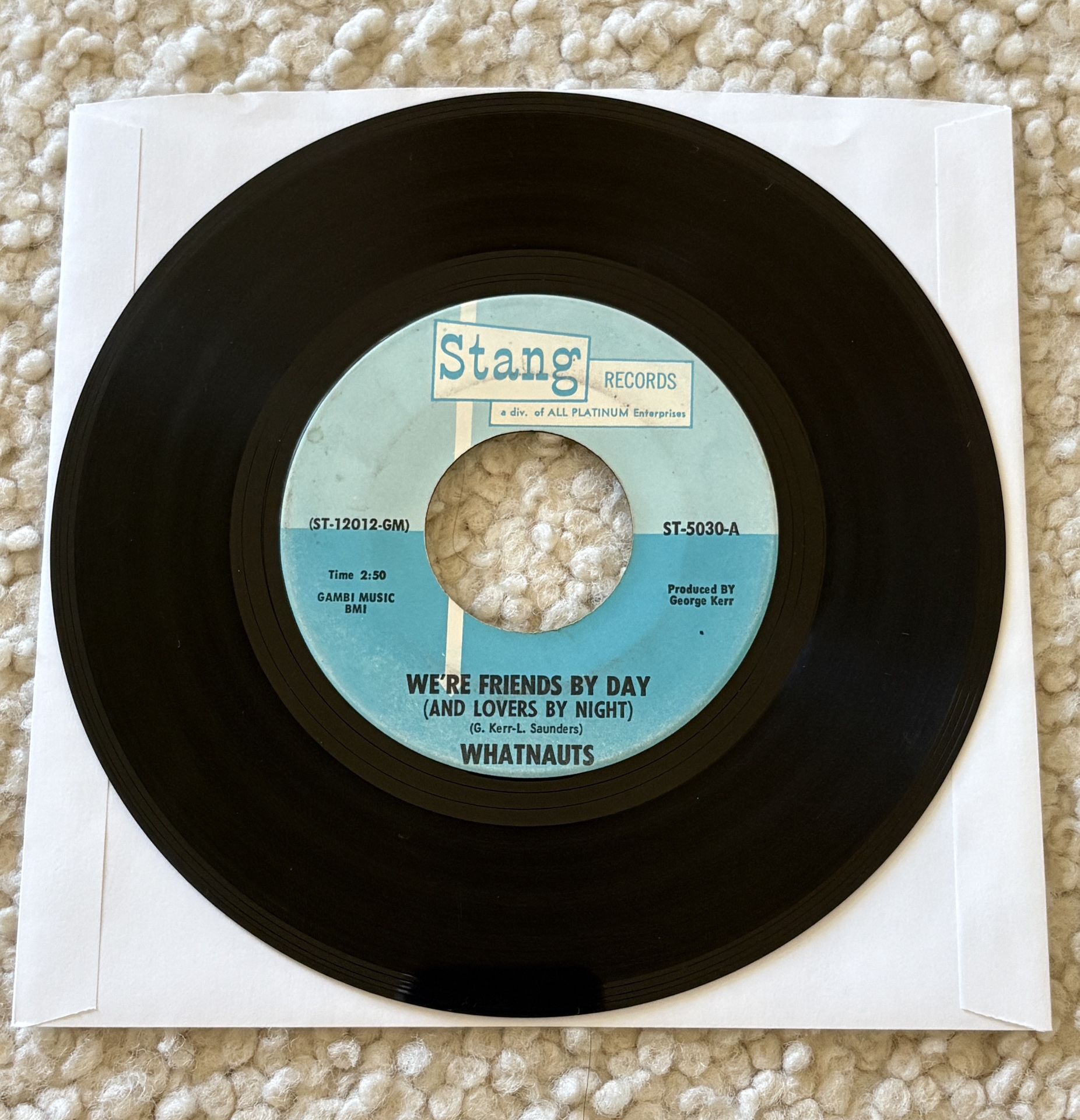 The Whatnauts “We’re Friends By Day (And Lovers By Night)”/Just Can’t Leave My Baby” Vinyl 7” Single 1971 Stang Records Nice Copy Sweet Soul. 