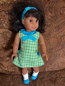 American Girl Melody Ellison 18” Historical Doll 1964 Meet Outfit Dress Shoes