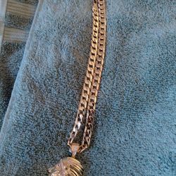 Cuban Chain Italy 750 Indian Pendant 