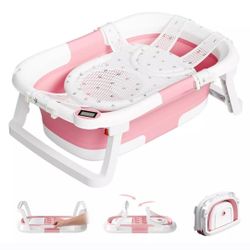 Collapsible Baby Bathtub Pink 