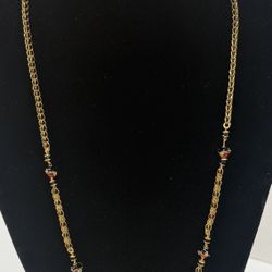 Beautiful- Very Nice 22k Yellow Gold 916 Bead beaded Indian Necklace Chain  weights 14.2 grams, 18” long