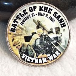 #566 Kennedy Colorized Vietnam War Coin 