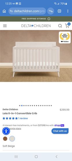 Delta Children Lola 6-in-1 Convertible Crib $225