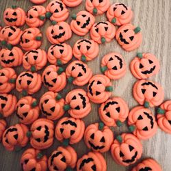 50 pcs Pumpkin Charms for Slime, Hair Bows, crafts