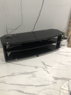 Black Glass Tv Stand