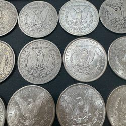22 silver Morgan dollar coins lot 1921 1901 1885 1883 1886 1887 1884 1990 1881 1889 1921 error toning