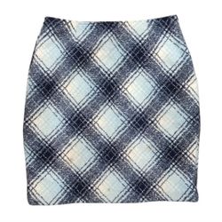 Vintage Hanna Andersson Size 12 Blue Plaid Pencil Skirt Stained