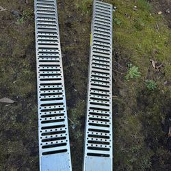 Pack of Two 6 ft Trailer Ramps, Heavy-Duty Steel Loading Ramps with Anti-Slip Sur