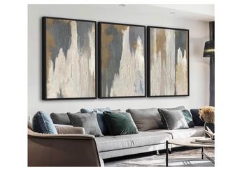 20x28 3 Pcs Vintage Retro Framed Abstract Wall Art- Brand New