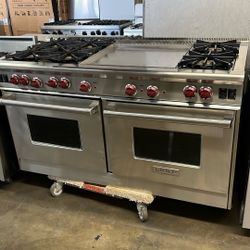 Wolf 60”Wide All Gas Range Stove In Stainless Steel 24”griddle 
