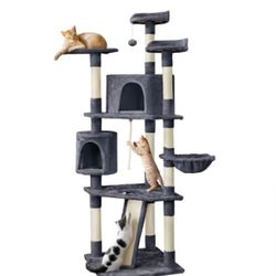 Cat Tree with Scratching Post 79 Inch dark gray /white $ 70