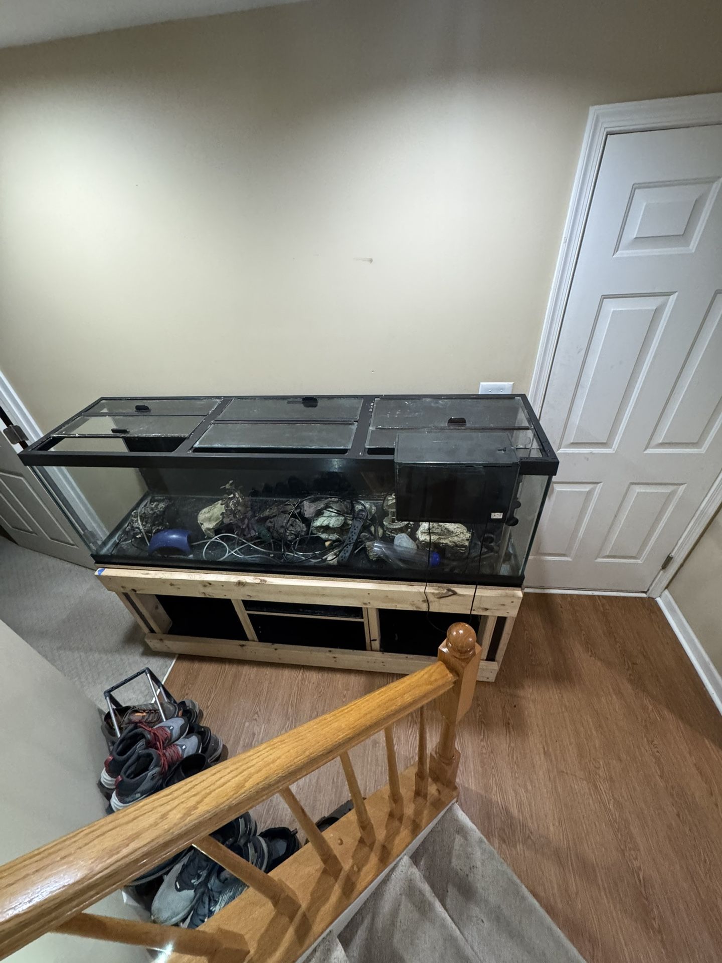 A 125 Gallons Fish Tank With It’s Homemade Stand