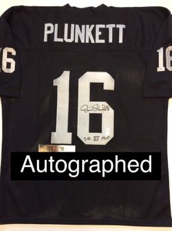 TODAY! Jim Plunkett SIGNED Raiders Jersey!