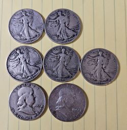 90% silver half dollars.