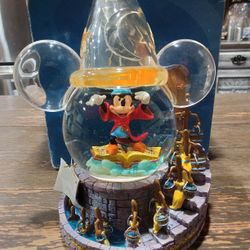 DISNEY MICKEY FANTASIA MUSIC BOX VINTAGE SNOW GLOBE SORCERER'S // SONG TITLE: THE SORCERER'S APPRENTICE