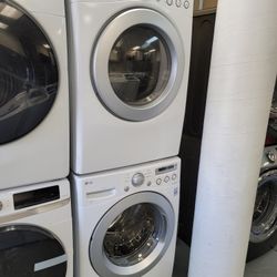 LG Front Loading Washer And Stackable Gas Dryer Set 