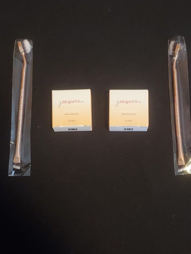 x2 Jazmine Beauty Brow Boss Eyebrow Styling Wax Clear 0.18oz 5g W/ 2 Brushes