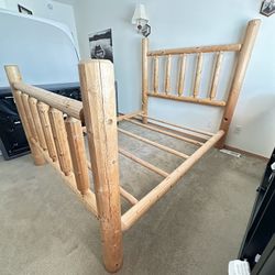 Log Bed Frame Queenside