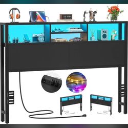 New Queen size VLiving Headboard with LED Lights - Black