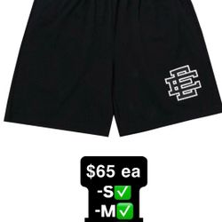 Black Eric Emanuel shorts with white logo