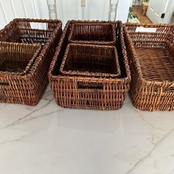 Set of Storage Wicker Baskets 