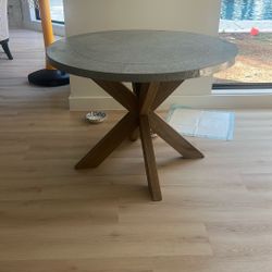 Table Metal Wood Round 