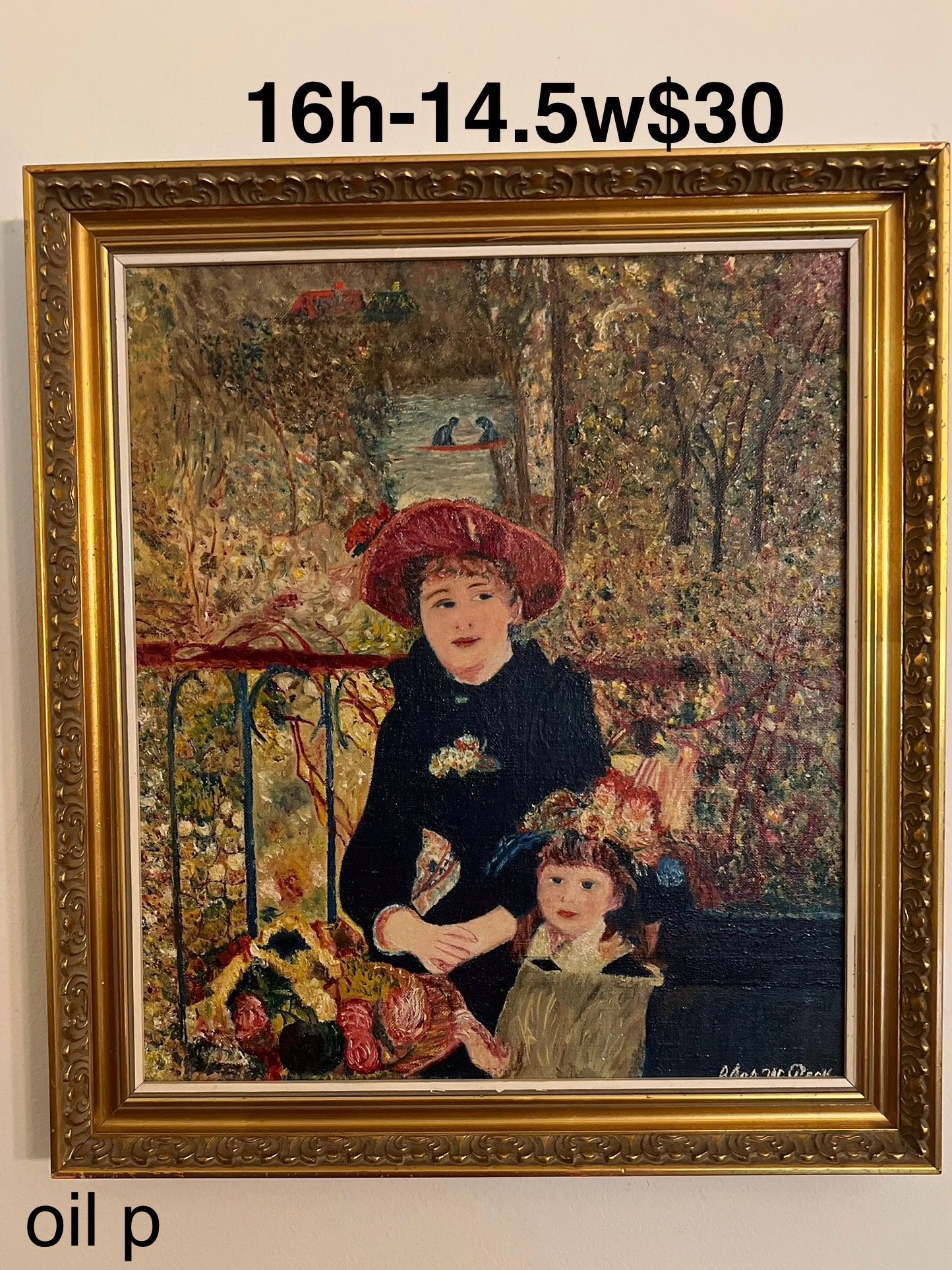 Oil painting on Canvas -mother and daughter 