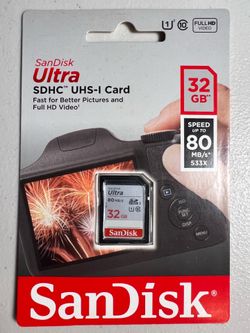 SanDisk Ultra SDHC UHS-I Card - 32GB, 80MB/s