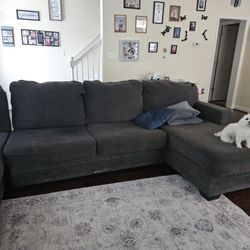 Grey Sectional With ottoman