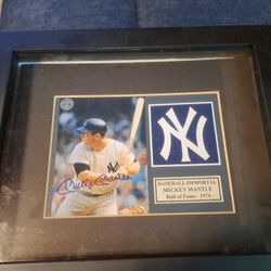 Micky Mantle Autograph Coa In The Corner 