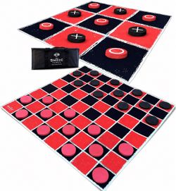 Swooc Games Giant Checkers and Tic Tac Toe Set 4x4