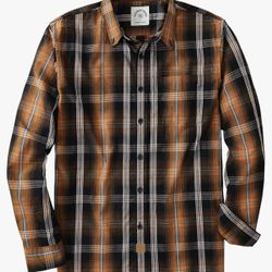 Dubinik®Mens Shirts Long Sleeve Shirts for Men Casual Button Down Vintage Plaid Pocket Soft Mens Button Up Shirts Long Sleeve