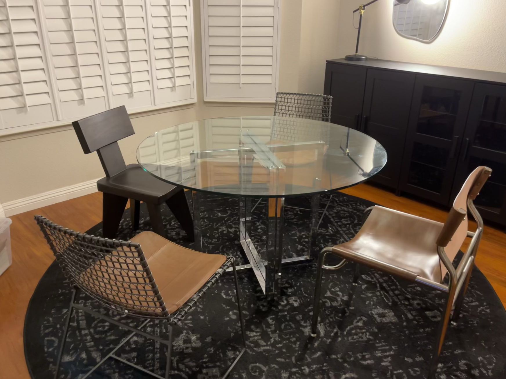 CB2 Silverado Chrome 47" Round Dining Table