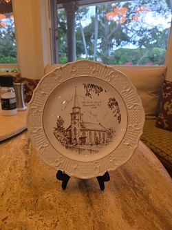 ​Vtg Old South Church Bergenfield NJ Commemorative Plate L Elkinton Larzelere